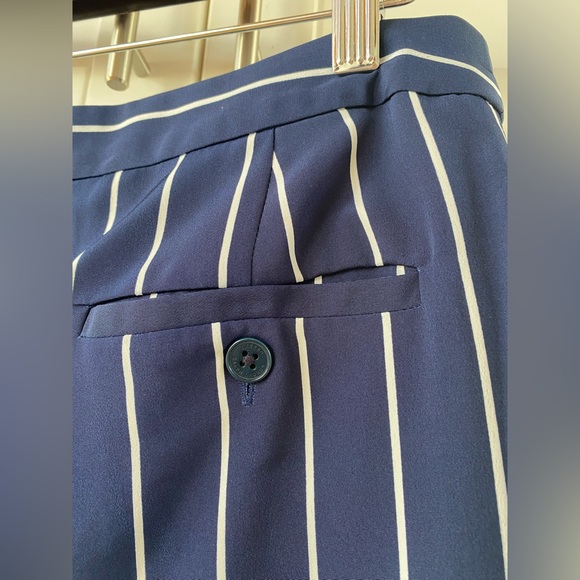 Ralph Lauren Navy Pinstripe Trouser Pants - Picture 5 of 6